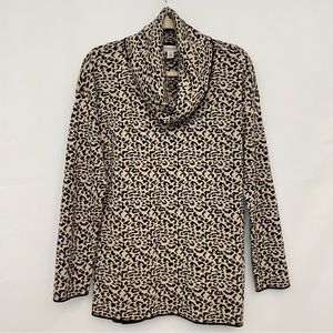 🌻3 for $25 SALE- Calvin Klein Cowl Neck Leopard Print Sweater